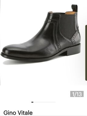 Gino Vitale Black Leather Handmade Boots. Sz 13 New No Box Or Tags.